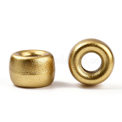 スプレー塗装されたプラスチックビーズ  バレル  黄金メッキ  9x6mm  穴：3.8mm  約1900個/500g&nbsp;KY-T025-01-G01