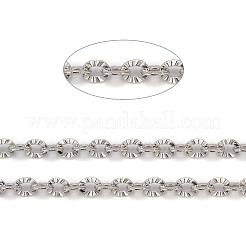 変色しにくい304ステンレススチールアズキチェーン  スプールで  ハンダ付け  テクスチャ  ステンレス鋼色  2x1.8x0.3mm  約32.8フィート（10m）/ロール&nbsp;CHS-N002-02A-P