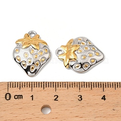 304ステンレスペンダント  苺  鉛フリー＆カドミウムフリー  ゴールデン·ステンレス鋼色  21x16.5x4mm  穴：1.8mm&nbsp;STAS-T068-72GP