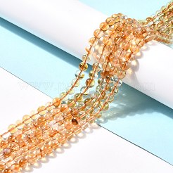 加熱された天然シトリンビーズ連売り  ラウンド  6mm  穴：1mm  約67個/連  15.16''（38.5センチメートル）&nbsp;X-G-P466-01D