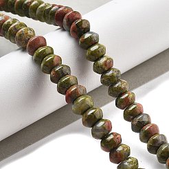 天然石ユナカイトビーズ連売り  ソーサービーズ  8x5mm  穴：0.6mm  約40個/連  7.76''（19.7センチメートル）&nbsp;G-P559-A06-01