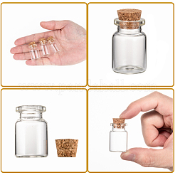 ガラス希望瓶ビーズ容器  コルクボトル  透明  2.2x3.3cm  ボトルネック：直径1.55cm  容量：7ml（0.23液量オンス）&nbsp;CON-Q012