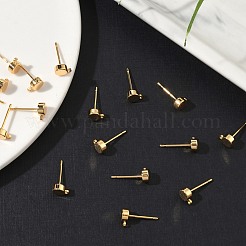 シェグレース 真鍮製スタッドピアス金具  フラットラウンド  カン付き  カドミウムフリー＆ニッケルフリー＆鉛フリー  長持ちメッキ  18KGP本金メッキ  7x5mm  穴：1.2mm  ピン：0.9mm&nbsp;XGR0105G-151G
