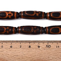 チベット風天然瑪瑙ビーズ連売り  バレル  染め＆加熱  29~30x9~10mm  穴：1.6~3mm  約10個/連  11.65''（29.6センチメートル）&nbsp;G-Q606-42G-01