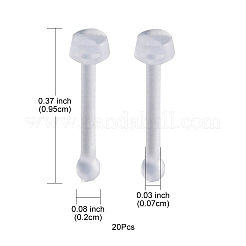 アクリル製鼻骨リング  彼女のためのピアスボディジュエリー  ホワイト  9.5x2mm  ピン：0.7mm&nbsp;AJEW-YW0001-06F