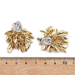 女性用合金リーフタッセルスタッドピアス  ゴールドカラー  38.5~40x8~21mm&nbsp;EJEW-A122-02G