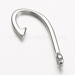 変色しにくい304ステンレススチールフック留め具  釣り針チャーム  ステンレス鋼色  39.5x17x7mm  穴：4mm&nbsp;LS-STAS-D166-92P