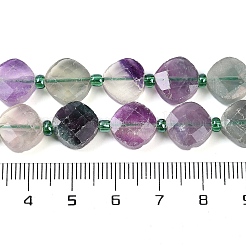 天然な色鮮やかな蛍石ビーズ連売り  シードビーズで  多面カット  菱形  11x11x5mm  穴：0.9mm  約31個/連  15.83~16.22''（40.2~41.2センチメートル）&nbsp;G-G182-A02-01