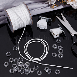 DIYファインディングキット  2袋入りポンポンプーリーセット  100個のアクリルリンキングリング  ナイロン糸1巻  ホワイト  36x45.5x20mm&nbsp;DIY-PH0031-35