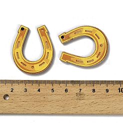 聖パトリックの日のテーマがプリントされた木製ペンダント  ゴールデンロッド  36x30x3mm  穴：1.8mm&nbsp;WOOD-V002-02G