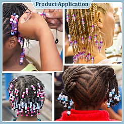 プラスチック製のヘア編みツール1袋  ヘアブレイダーヘアツイストツールキットとコーム  ヘアスタイリングアクセサリーに  プラスチック製ヨーロピアンビーズ100個付き  ミックスカラー  147~195mm&nbsp;FIND-PH0061-99