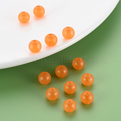 模造ゼリーアクリルビーズ  ラウンド  ダークオレンジ  8x7.5mm  穴：1.8mm  約1745個/500g&nbsp;MACR-S373-66-EA05
