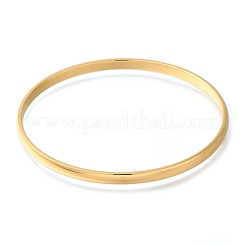 イオンプレーティング（IP）304ステンレススチールプレーンバングル  18KGP本金メッキ  内径：2-5/8インチ（6.55cm）&nbsp;BJEW-L664-024E-G-01