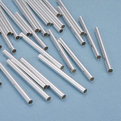 真鍮製チューブビーズ  長持ちメッキ  チューブ  925銀メッキ  45x4mm  穴：3.5mm&nbsp;KK-Y003-73L-S