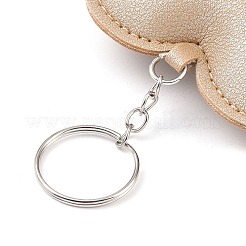 Puレザーキーホルダー  メタルパーツ  ハート  バリーウッド  9.7cm&nbsp;AJEW-L032-01F