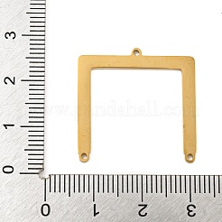 イオンプレーティング（IP）304ステンレス鋼シャンデリア部品リンク  レーザー切断  アーチ形状  ゴールドカラー  25x25x1mm  穴：1.2mm&nbsp;STAS-B056-11G-04