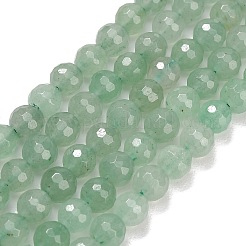天然石グリーンアベンチュリンビーズ連売り  多面カット  ラウンド  6mm  穴：0.9mm  約63~64個/連  15.16~15.28''（38.5~38.8センチメートル）&nbsp;G-C280-B20-6mm