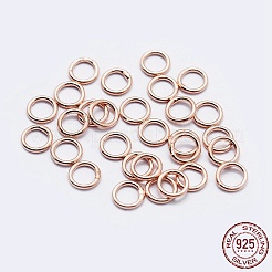 スターリングシルバーは、丸カンを閉じた  ラウンド  ローズゴールド  19ゲージ  7x0.9mm  内径：5mm  約78個/10g&nbsp;STER-F036-03RG-0.9x7