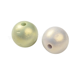 UVメッキとスプレー塗装された不透明アクリルビーズ  虹色の  ラウンド  ミックスカラー  15.5~16mm  穴：3mm  約220個/500g&nbsp;OACR-G047-01