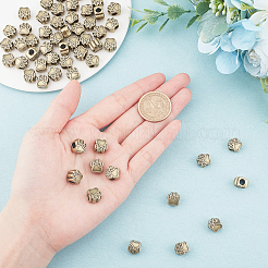 チベット風合金ヨーロピアンビーズ  足跡  アンティークブロンズ  11x11x8mm  穴：5mm  60個/箱&nbsp;MPDL-PH0001-11AB