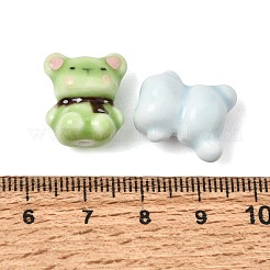 印刷された手作りの磁器のビーズ  小熊座  ミックスカラー  17x14.5x10.5mm  穴：1.8mm&nbsp;PR-CBA64B6-07