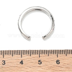 真鍮製マイクロパヴェキュービックジルコニアカフオープンリング  カドミウムフリー＆鉛フリー  長持ちメッキ  ラックめっき  プラチナ  3mm  usサイズ7 1/4(17.5mm)&nbsp;RJEW-Z145-08P