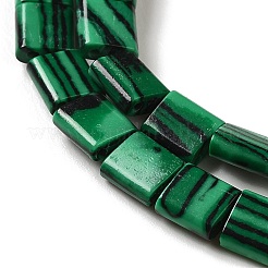 合成マラカイトビーズ連売り  2穴  長方形  5.5~6x5x2.5mm  穴：0.9mm  約69~70個/連  15.12~15.2インチ（38.4~38.6cm）&nbsp;G-F762-A11-01