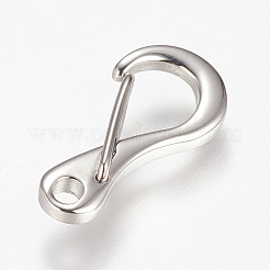 変色しにくい304ステンレススチール製プッシュゲートスナップキーチェーン留め具  ステンレス鋼色  21x10x4mm  穴：2mm&nbsp;STAS-K149-15P