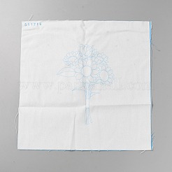 DIY刺繍キット  プリントリネン生地を含む  刺繍糸と針  プラスチック刺繍フープ  花  214x200x10mm  糸：11色&nbsp;DIY-WH20001-08D