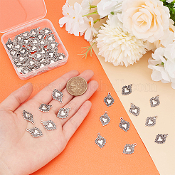 チベット風アロイペンダント50個  ハート  アンティークシルバー  21x14x2mm  穴：1.2mm&nbsp;TIBEP-UN0001-18
