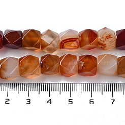 天然赤瑪瑙スターカットラウンドビーズ連売り  多面カット  7~12x7~10x7~12mm  穴：1.2mm  約25~26個/連  8.39''~8.62''（21.3~21.9センチメートル）&nbsp;G-M418-C04-01