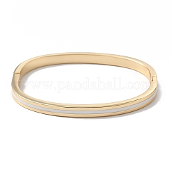 女性用真鍮エナメルヒンジ付きバングル  18KGP本金メッキ  ミックスカラー  内径：2-1/4インチ（5.7cm）&nbsp;BJEW-A134-03G