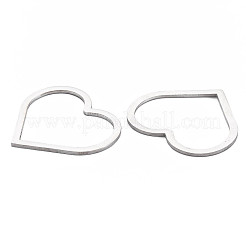 変色しない304ステンレススチール製リンクリング  ハート  ステンレス鋼色  27x30x1mm&nbsp;LS-STAS-N095-050A-01