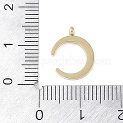 304ステンレススチールチャーム  ラインストーン付き  ダブルホーン/三日月チャーム  14KGP本金メッキ  13.5x10.5x1mm  穴：1.5mm&nbsp;STAS-L022-398G