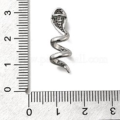 真鍮製マイクロパヴェキュービックジルコニアペンダント  スネークチャーム  プラチナ  25x9x7.5mm  穴：1.5mm&nbsp;LS-KK-S517-02P