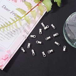 チベット風合金コードエンドパーツ  銀  10x4mm  穴：2mm&nbsp;PALLOY-NB0001-04S
