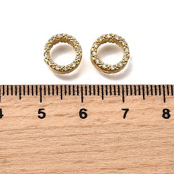 真鍮製のビーズフレーム  丸いリング  18KGP本金メッキ  9.5x4mm  穴：1.2mm&nbsp;KK-F913-01A-G