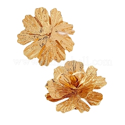 合金スタンドピアス  花  ゴールドカラー  70x70mm&nbsp;FS-WG7F567-01