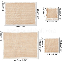 長方形ジュート布テーブルマット  ペルー  10.5~40.5x10.5~30.5x0.1cm  4個/セット&nbsp;AJEW-WH0180-39