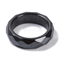 男性と女性のための磁気合成ヘマタイト指輪  6mm  内径：17.8mm&nbsp;RJEW-A047-01C