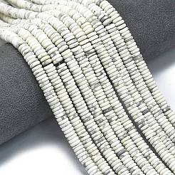 曇りっぽい天然のハウライトビーズ連売り  ロンデル  6x2mm  穴：0.7mm  約150~160個/連  14.57~14.96''（37~38センチメートル）&nbsp;G-K389-C17-01