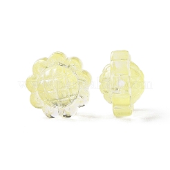 透明なスプレー塗装ガラスビーズ  ヒマワリ  きいろ  15x10mm  穴：1.2mm&nbsp;X-GLAA-I050-06J