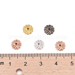 真鍮製フラワービーズキャップ  ミックスカラー  7x2mm  穴：1mm  約100個/10g&nbsp;X-KK-O043-02
