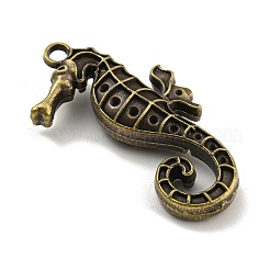 合金のチベット風チャーム  タツノオトシゴ  カドミウムフリー＆鉛フリー  アンティークブロンズ  47x25x8.5mm  穴：3mm&nbsp;FIND-C052-22AB