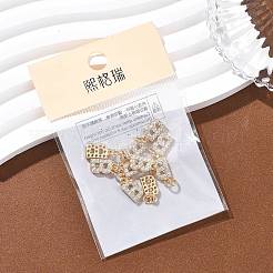 シェグレース 真鍮 マイクロパヴェ クリアキュービックジルコニア ペンダント  ニッケルフリー  18KGP本金メッキ  文字bのチャーム  12x6x2.5mm  丸カン：5x1ミリ  内径：3mm&nbsp;XGRQ29352-394G-B