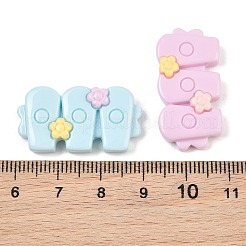 オペーク樹脂カボション  花のフェンス  ミックスカラー  15.5x19.5x5.5mm&nbsp;RE-CBA9CE8-01