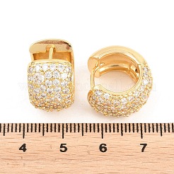 ブラスマイクロパヴェクリアキュービックジルコニアフープピアス  リング形状  鉛フリー＆カドミウムフリー  長持ちメッキ  ラックめっき  18KGP本金メッキ  17x18.5x11mm&nbsp;EJEW-Z164-21G