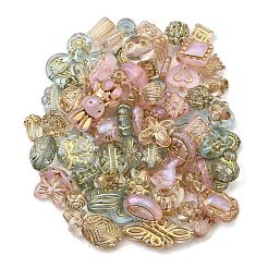 60g3色透明アクリルビーズ  ライン入り  混合図形  ミックスカラー  7.5~22.5x7.5~21x5.5~13mm  穴：1.2~5.5mm  20 G /カラー&nbsp;MACR-FP0001-15