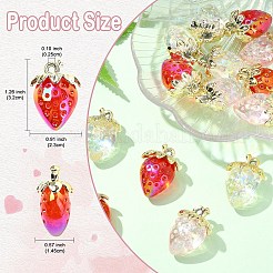 15個3色透明アクリルパーツ  苺  ミックスカラー  32x23x14.5mm  穴：2.5mm  5個/カラー&nbsp;MACR-YW0003-60