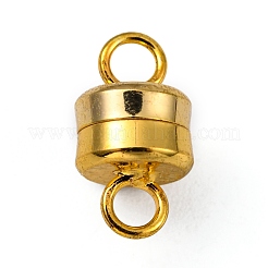 コラム真鍮製ループ付きマグネットクラスプ  鉛フリー＆ニッケルフリー＆カドミウムフリー  ゴールドカラー  11x6mm  穴：2mm&nbsp;X-KK-M064-G-NR